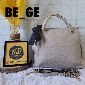 BE_GE COUTURE Korea Grey Two Way Pebbled Leather Bag